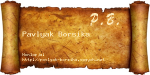 Pavlyak Borsika névjegykártya